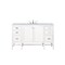 James Martin Vanities Addison 60in Single Vanity, Glossy White w/ 3 CM Carrara White Top E444-V60S-GW-3CAR - alternate 1